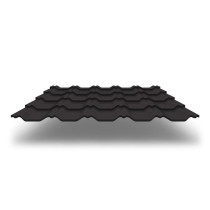 Металлочерепица Kvinta Plus 3D с покрытием PurPro Matt, 0,50 мм, цвет RAL 9005