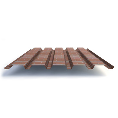 Профлист С44 с покрытием ECOSTEEL® 0,5 мм, кирпич