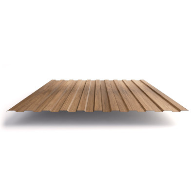 Профлист С8 с покрытием ECOSTEEL® 0,5 мм, золотистый дуб