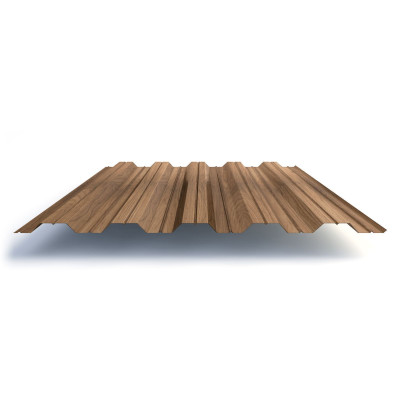 Профлист НС35 с покрытием ECOSTEEL® 0,5 мм, золотистый дуб