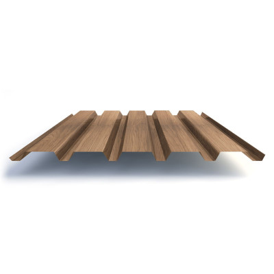 Профлист С44 с покрытием ECOSTEEL® 0,5 мм, золотистый дуб