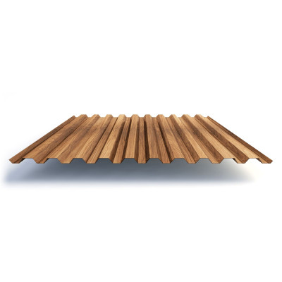 Профлист С21 с покрытием ECOSTEEL® 0,5 мм, золотистый дуб