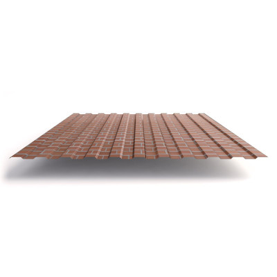 Профлист С8 с покрытием ECOSTEEL® 0,5 мм, кирпич