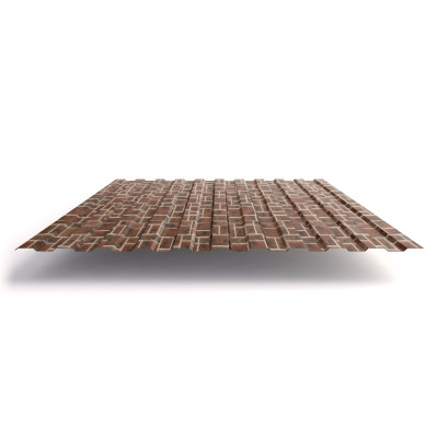 Профлист С8 с покрытием ECOSTEEL® 0,5 мм, кирпич рустик