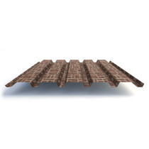 Профлист С44 с покрытием ECOSTEEL® 0,5 мм, кирпич рустик