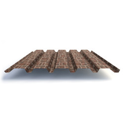 Профлист С44 с покрытием ECOSTEEL® 0,5 мм, кирпич рустик
