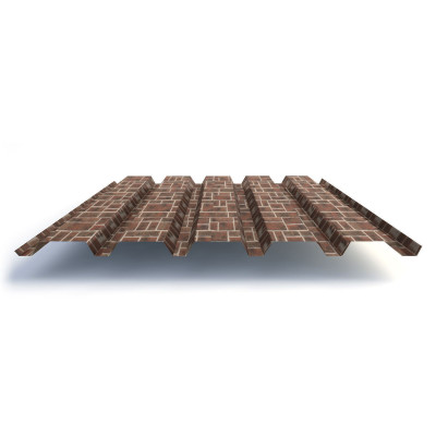 Профлист С44 с покрытием ECOSTEEL® 0,5 мм, кирпич рустик