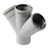 Крестовина PP-H 1-плоскостная серая Дн 110х110х110х45гр б/нап в/к VALFEX 27111110