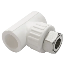 Тройник PP-R комбинированный белый с накидной гайкой Дн 20х1/2" VALFEX 10140020