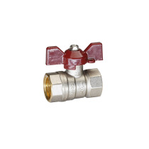 Кран шаровой латунный никель Temper Ду 15 (1/2”) PN40, ВН/ВН, бабочка 8815ВВБ1240, DN 15, 1/2 дюйма