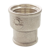 Муфта латунь никель переходная Ду 15х10 (1/2"х3/8") ВР/ВР Valfex VF.240.N.012.038, DN 15, 1/2 дюйма