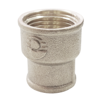 Муфта латунь никель переходная Ду 20х15 (3/4"х1/2") ВР/ВР Valfex VF.240.N.034.012, DN 20, 3/4 дюйма