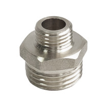 Ниппель латунь никель переходной Ду 32х20 (1 1/4"х3/4") НР VALFEX VF.580.N.114.034, DN 32