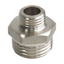 Ниппель латунь никель переходной Ду 10х8 (3/8"х1/4") НР Valfex VF.580.N.038.014, DN 10