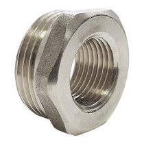 Футорка латунь никель Ду 32х25 (1 1/4"х1") НР/ВР VALFEX VF.581.N.114.100, DN 32