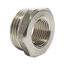 Футорка латунь никель Ду 10х8 (3/8"х1/4") НР/ВР Valfex VF.581.N.038.014, DN 10