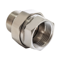 Соединитель латунь никель американка Ду 15 (1/2") прямой ВР/НР Valfex VF.340.N.012, DN 15, 1/2 дюйма