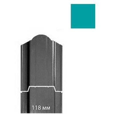 Штакетник 0,5х118 ПЭ RAL 5021 (полукруглый)