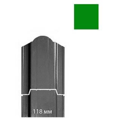 Штакетник 0,5х118 ПЭ RAL 6002 (полукруглый)